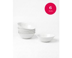 vtwonen - Kommen - Porselein - Wit - 18 cm - Set van 6