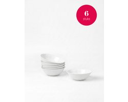 vtwonen - Kommen - Porselein - Wit - Set van 6 - 12,5 cm