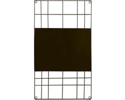 vtwonen Memobord - Magnetisch - Metalen Wandrek - Industrieel - Magneetbord - Kaartenrek - Fotorek - Zwart - 60x105cm - Memobord Keuken