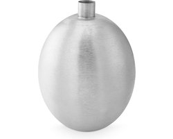 vtwonen Metalen Vaas voor Bloemen - Woondecoratie - Zilver - 34,5cm