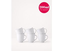 vtwonen - Mini mokken met oor - Wit - Set van 6 - Porselein - 200 ml