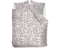vtwonen Mixed Stripes dekbedovertrek - Eenpersoons - 140x200/220 - Naturel