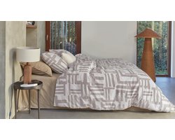 vtwonen Mixed Stripes dekbedovertrek - Tweepersoons - 200x200/220 - Naturel