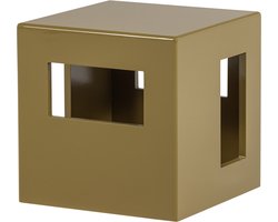 vtwonen Modern Bijzettafel Vierkant - MDF/Hout - Hoogglans Honinggeel