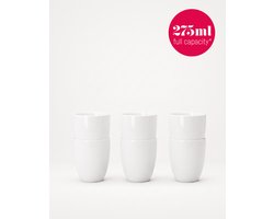 vtwonen - Mokken zonder oor - Wit - Set van 6 - Porselein - 275 ml