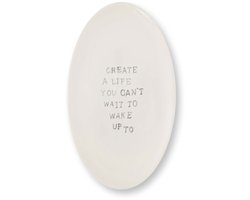 vtwonen Muurdecoratie - Create - Wanddecoratie van Keramiek - Gebroken wit - 15x25.5x1.5cm