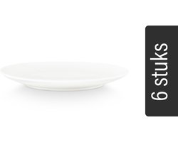 vtwonen - Ontbijtborden - Serviesset - Wit - Porselein - 18cm - Set van 6 borden