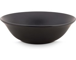 vtwonen Ontbijtkom - Mat Zwart - Porselein - 15cm