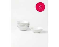 vtwonen - Ontbijtkommen - Porselein - Wit - 15 cm - Set van 6