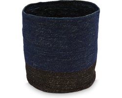 vtwonen - Opbergmand - Katoen - Blauw-Zwart - 25x25cm