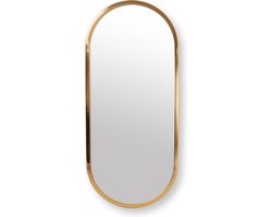 vtwonen Ovale Spiegel – Wandspiegel – Goud – Metaal – 50 x 20 cm