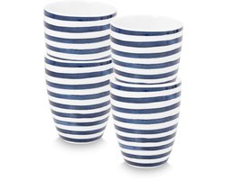 vtwonen Painted Mok zonder oor - Mokken - Kopjes - Serviesset van 4 - 400ml