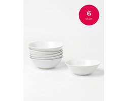 vtwonen - Pasta kommen - Porselein - Wit - 20 cm - Set van 6