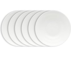 vtwonen Pastaborden - Serviesset van Diepe Borden - Bordenset 6 persoons - Soepbord van 25.5cm - Wit