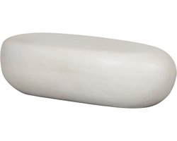 vtwonen Pebble Salontafel - Afgerond Design - Fiber Clay - Betonlook Wit - 28x100x43 cm