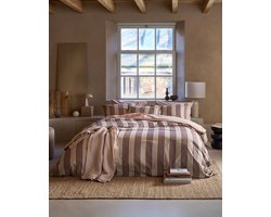 Vtwonen Pure Stripe dekbedovertrek - Eenpersoons - 140 x 220 cm - Naturel