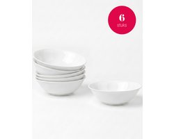 vtwonen - Saladekommen - Porselein - Wit - Set van 6 - 23 cm