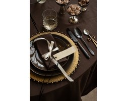 vtwonen - Servetten - Chocoladebruin - Katoen-Linnen - Set van 4 - 40 x 40 cm