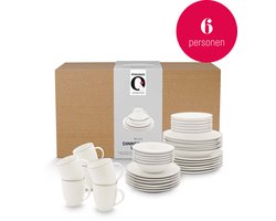 vtwonen - Serviesset - Porselein - Wit Blauw - 36-delig - 6 Personen