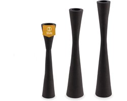 vtwonen - Set van 3 - Kandelaars - Zwart - Metaal