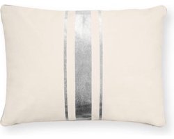vtwonen Sierkussen met Streep - Woondecoratie - Zilver - 50x70cm