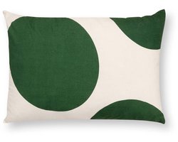 vtwonen Sierkussen - Stippen - Kussen voor de Woonkamer - Donkergroen - 50x70cm