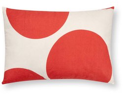 vtwonen Sierkussen - Stippen - Kussen voor de Woonkamer - Rood - 50x70cm
