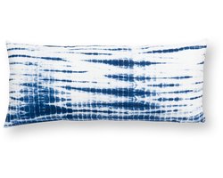 vtwonen - Sierkussen Tie-Dye - Kussens Woonkamer - Blauw, Wit - 30x70cm