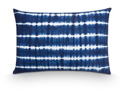 vtwonen - Sierkussen Tie-Dye - Kussens Woonkamer - Blauw, Wit - 50x70cm