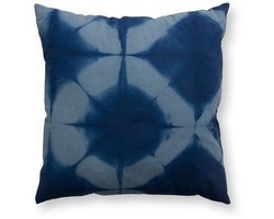 vtwonen - Sierkussen Tie-Dye - Kussens Woonkamer - Blauw, Wit - 60x60cm