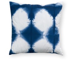 vtwonen - Sierkussen Tie-Dye - Kussens Woonkamer - Blauw, Wit - Sierkussens 50x50cm