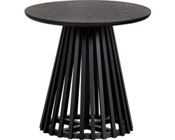 vtwonen Slats High Bijzettafel - Hout - Zwart - 48x50x50