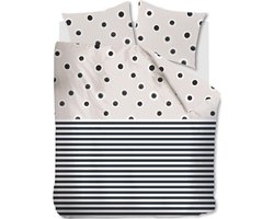 Vtwonen Stripe and Eye dekbedovertrek - Lits-Jumeaux - 240x200/220 - Naturel