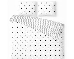 Vtwonen - Striped Love dekbedovertrek - Lits-Jumeaux - 240x200/220cm - Wit