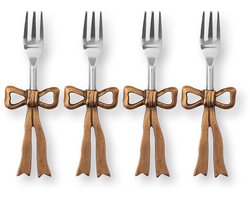 vtwonen - Taartvorkjes - Dessertvorkjes - Metaal - Goud - 14 cm - Set van 4