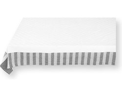 vtwonen Tafelkleed - 100% Katoen - Wit-Zwart Vierkant - 150x250cm