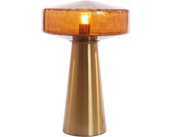 vtwonen Tafellamp Pleat - Bruin - Ø30cm - Retro - Woonkamer - Slaapkamer