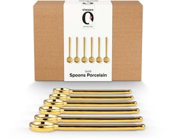 vtwonen Theelepels - Porcelein - Lepels - Goud - Set van 6 - Small
