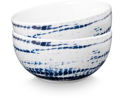 vtwonen Tie-Dye Kommen - Kom - Ronde schaaltjes - Serviesset van 2 - 20.5cm