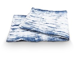 vtwonen Tie-Dye Plaid - Deken van Katoen - 130x170cm - Blauw, Wit