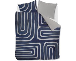 Vtwonen Tribe dekbedovertrek - Eenpersoons - 140x200/220 - Indigo