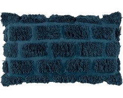 Vtwonen Tufted Sierkussen - 30x50 cm - Donker Blauw