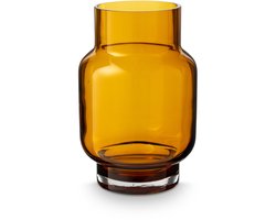 vtwonen Vaas - Bloemenvaas van Glas - Bruin - 21x32cm