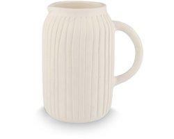 vtwonen Vaas - Decoratie - Bloemenvaas van Terracotta - Gebroken wit - 13x26cm