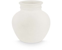 vtwonen Vaas - Decoratie - Bloemenvaas van Terracotta - Wit - 28x28cm
