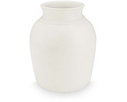 vtwonen Vaas - Decoratie - Bloemenvaas van Terracotta - Wit - 30x35cm