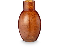 vtwonen - Vaas Ovaal - Glas - Karamel - 15x27 cm