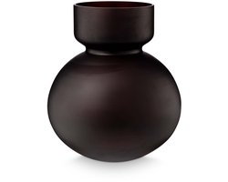 vtwonen - Vaas Rond - Glas - Chocoladebruin - 23x26 cm