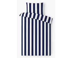 Vtwonen - Vertical Stripe dekbedovertrek - Eenpersoons - 140x200/220cm - Marineblauw