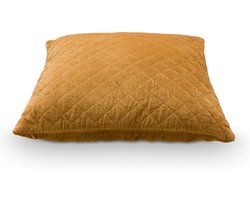 vtwonen Vierkant Sierkussen - Katoen - Velvet - Karamel Bruin - 50 cm